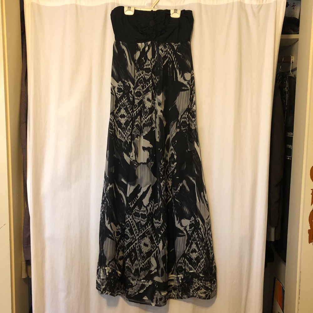Strapless Silk Maxi Dress